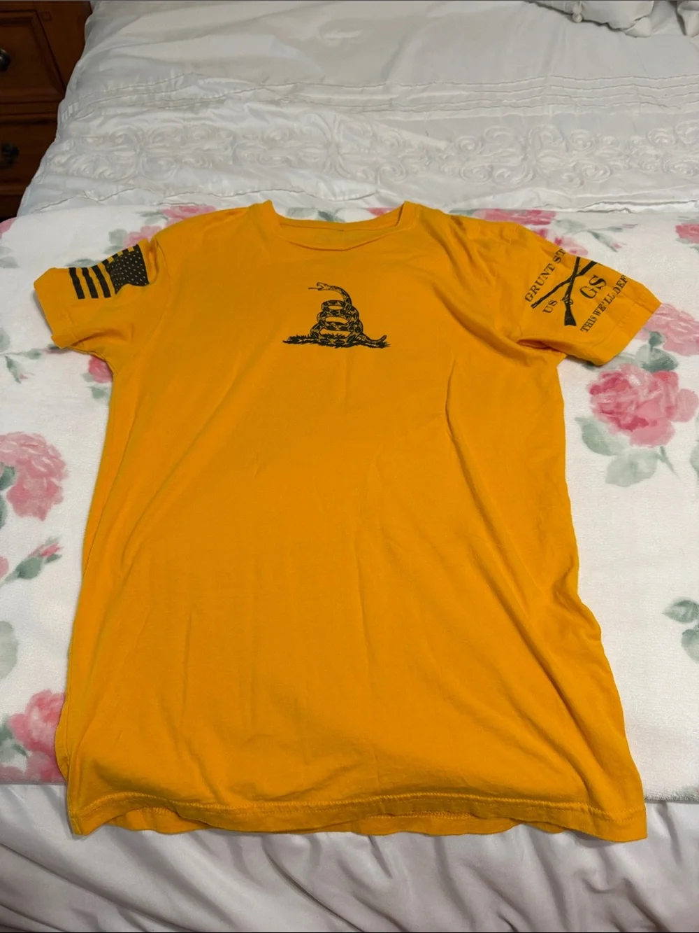 Men's Yellow Graphic Tee with Snake Print